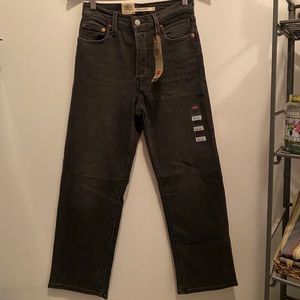 Levi’s Ribcage Straight Leg Ankle Black - W26 L27